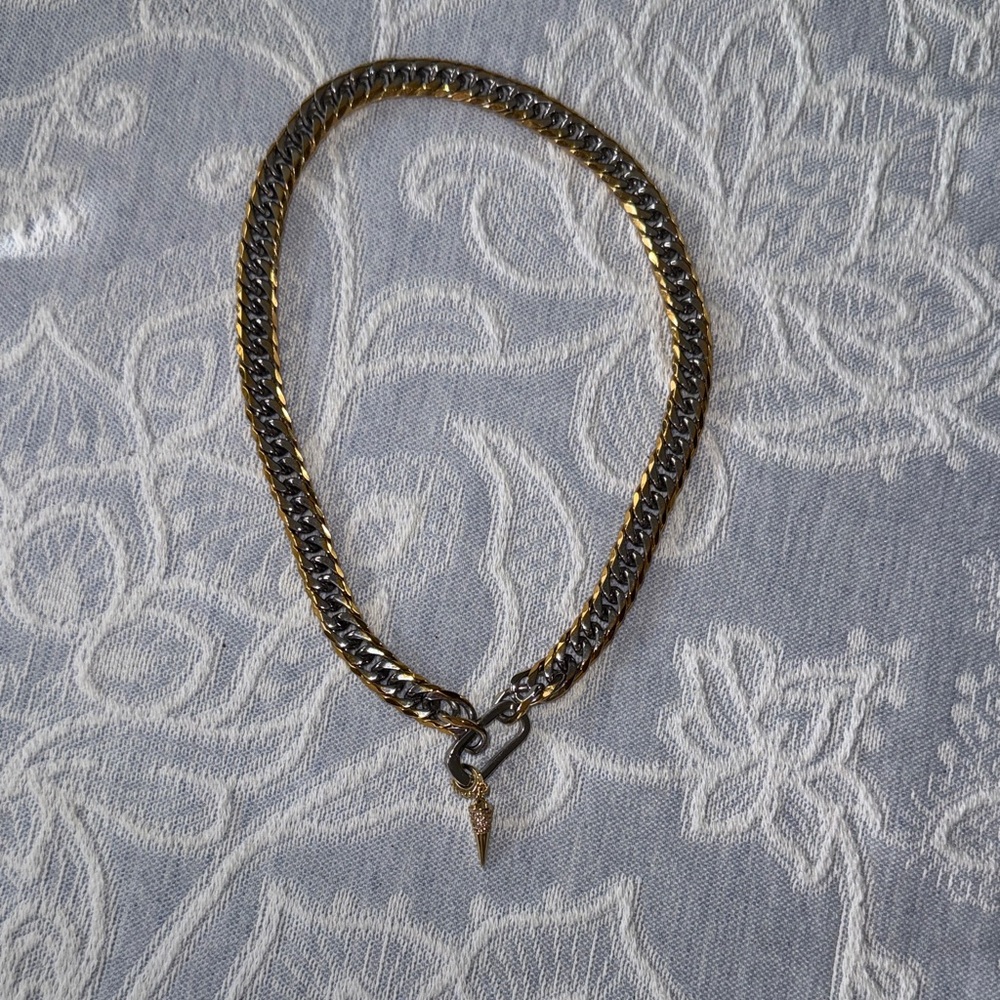 NWOT Aritzian Joyria Gold and silver Chain Necklace with spike charm
